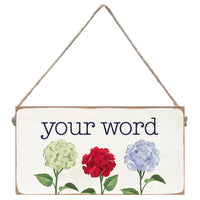 Welcome Patriotic Hydrangea Personalized Twine Sign
