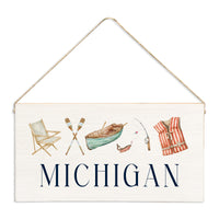 Lake Icons Personalized Twine Sign