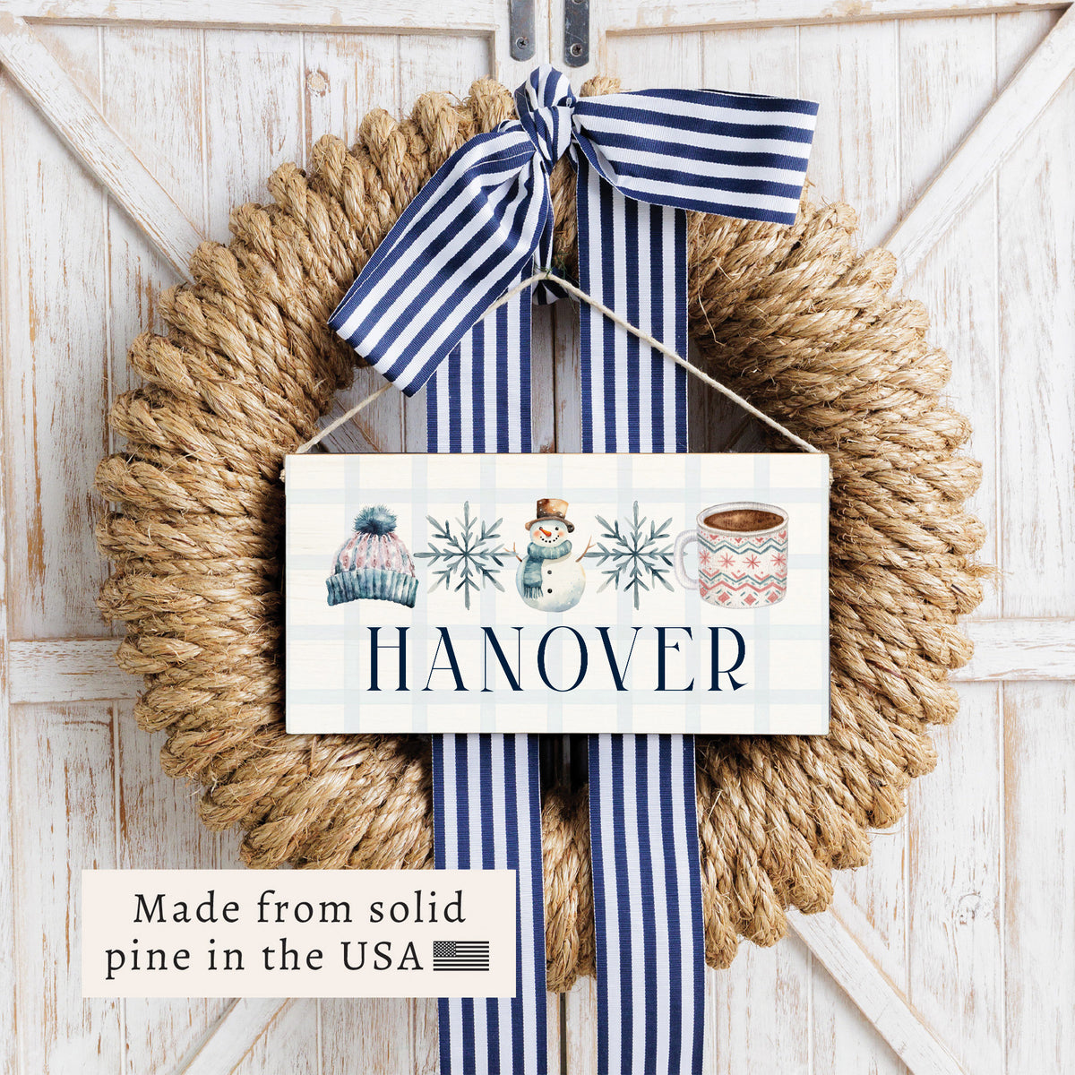 Winter Icons Personalized Twine Sign