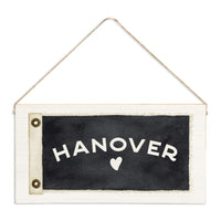 Vintage Flag Heart Personalized Twine Sign