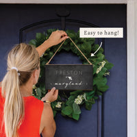 City And State Personalized Twine Sign
