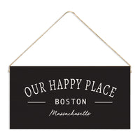 Our Happy Place Personalized Twine Sign