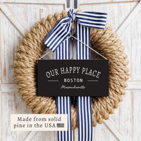 Our Happy Place Personalized Twine Sign
