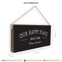 Our Happy Place Personalized Twine Sign