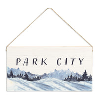 Snowy Mountains Personalized Twine Sign