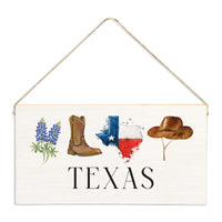 Texas Icons Personalized Twine Sign