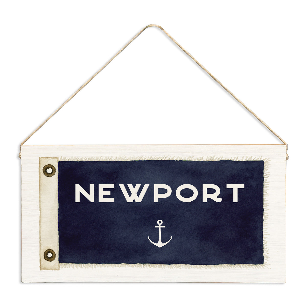 Anchor Vintage Flag Personalized Twine Sign