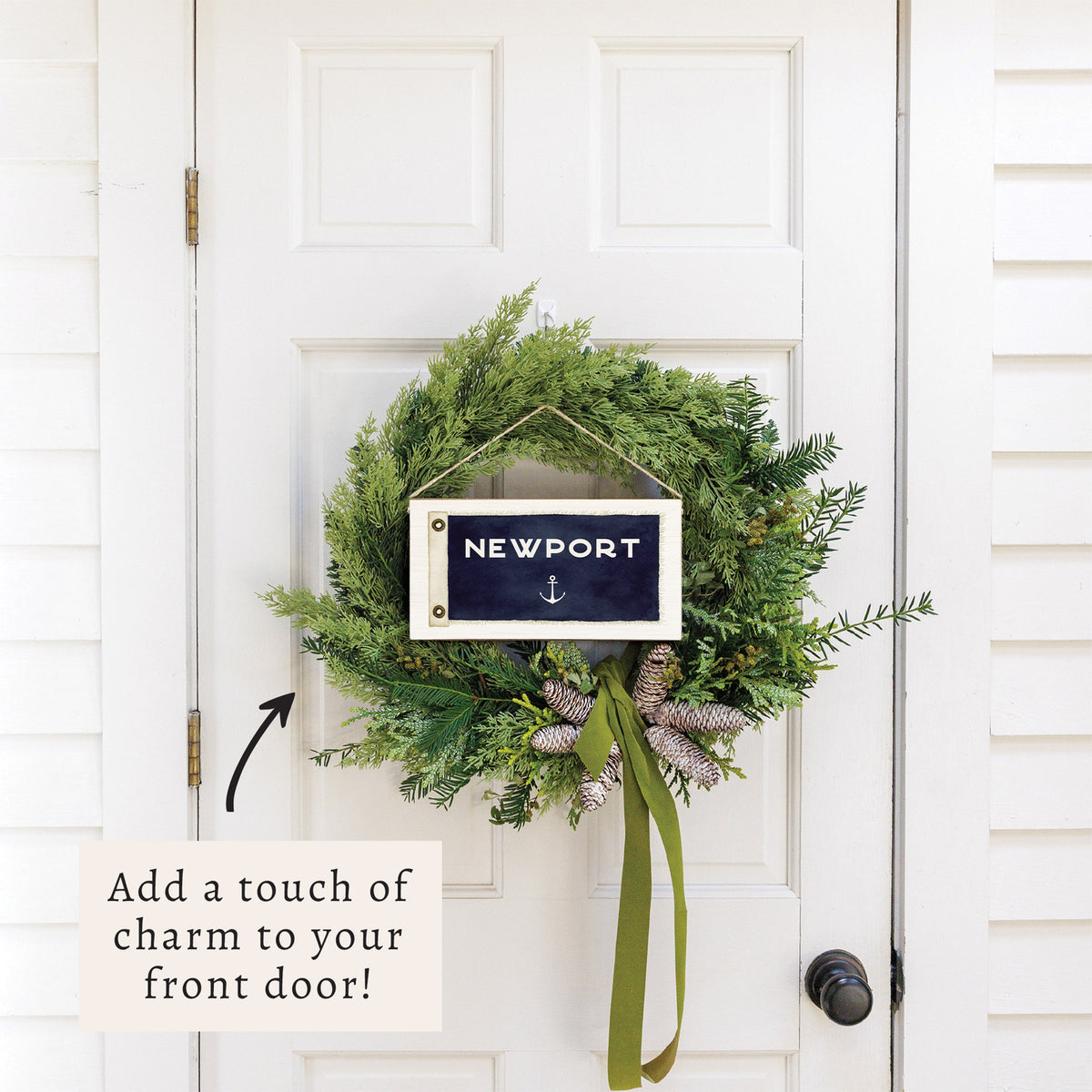 Anchor Vintage Flag Personalized Twine Sign