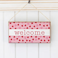 Valentine's Heart Welcome Twine Hanging Sign