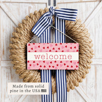 Valentine Hearts Welcome Twine Sign