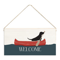 Dog Canoe Welcome Twine Sign