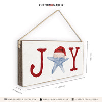 Joy Santa Starfish Twine Sign