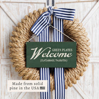 Vermont Green Plates Welcome Twine Sign