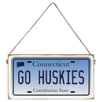 Connecticut Go Huskies License Plate Twine Sign