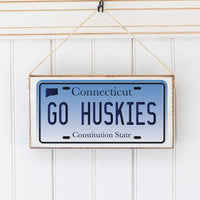 Connecticut Go Huskies License Plate Twine Sign