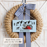 Camping Dog Adventure Welcome Twine Sign