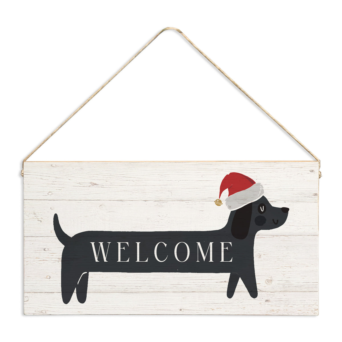 Holiday Dog Welcome Twine Sign