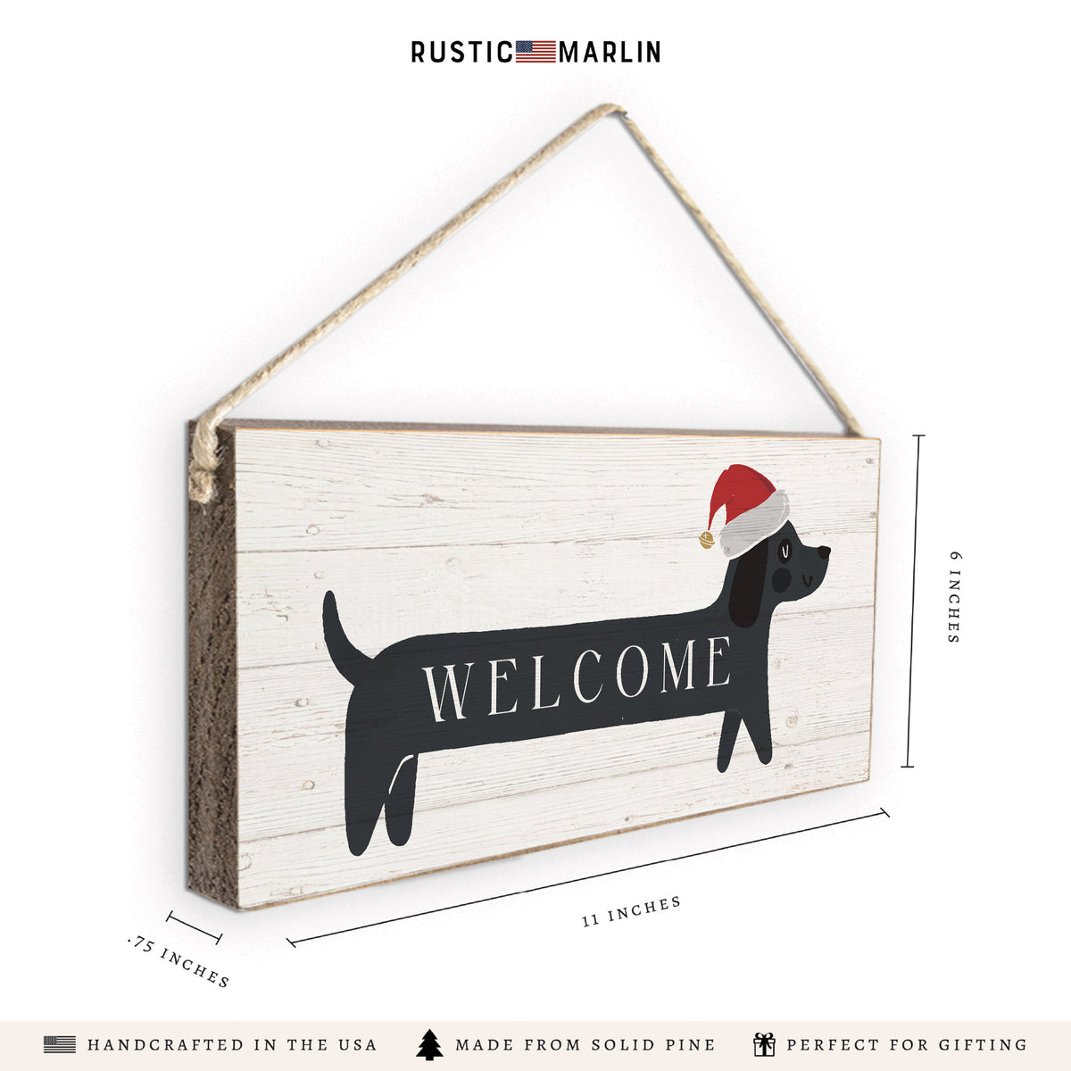 Holiday Dog Welcome Twine Sign