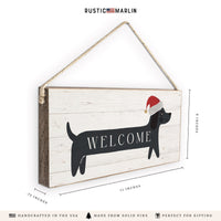 Holiday Dog Welcome Twine Sign