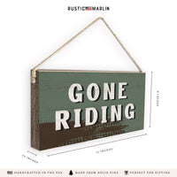 Gone Riding Twine Sign