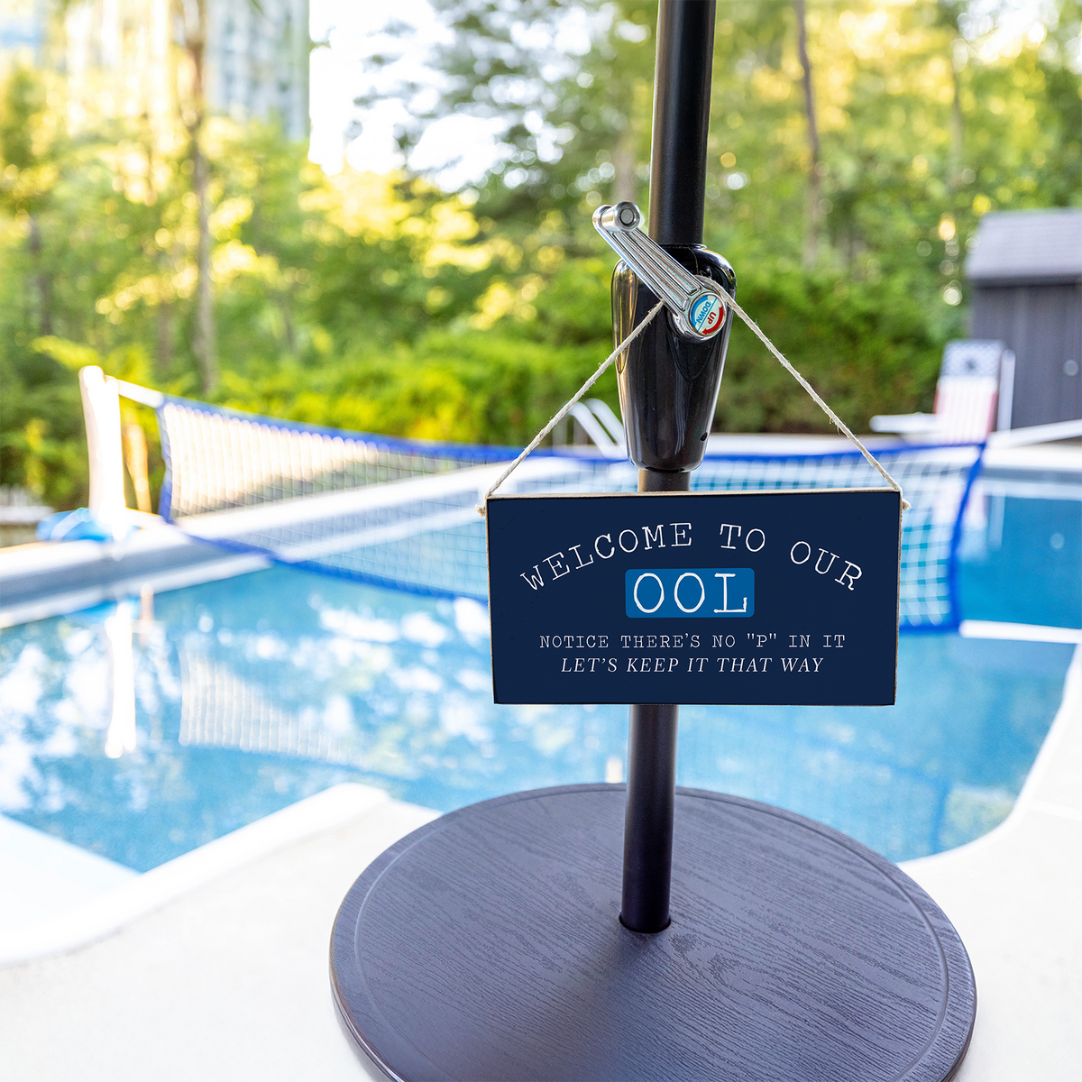 Welcome to the Pool Twine Sign