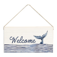 Whale Tail Welcome Twine Sign