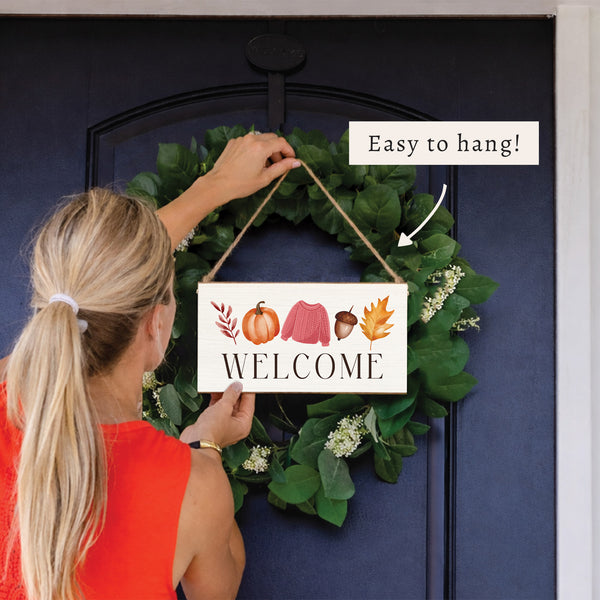 Fall Icons Welcome Twine Sign