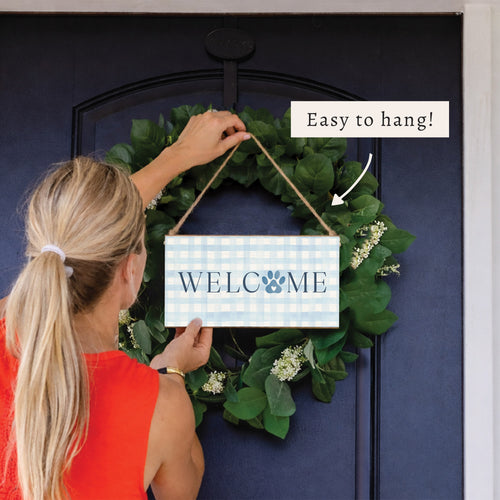 Paw Heart Welcome Twine Sign