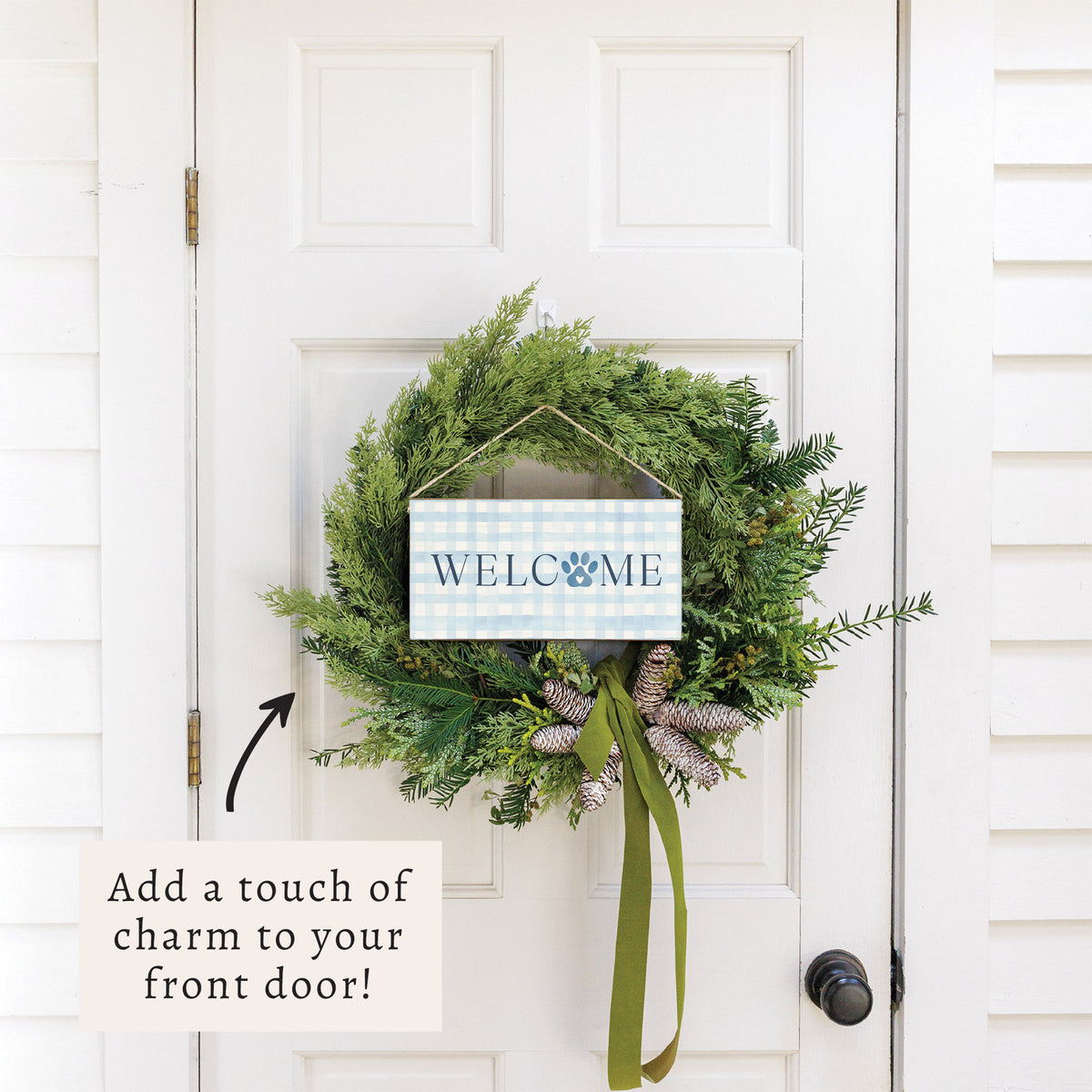 Paw Heart Welcome Twine Sign