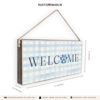 Paw Heart Welcome Twine Sign