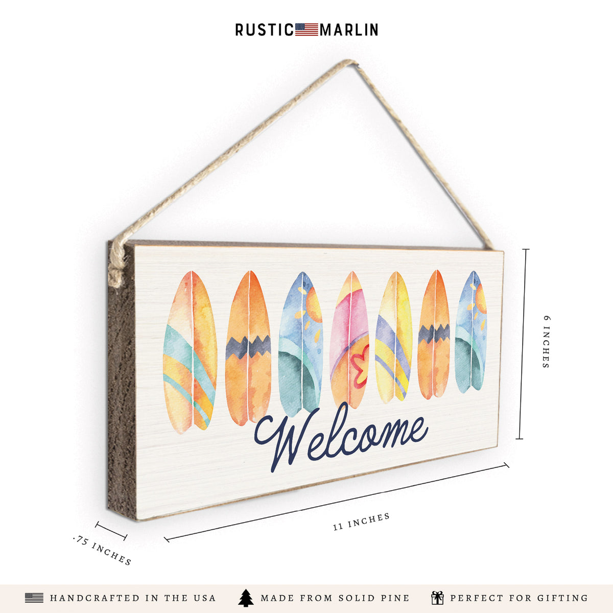 Surfboards Welcome Twine Sign