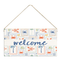 Seaside Tiles Welcome Twine Sign