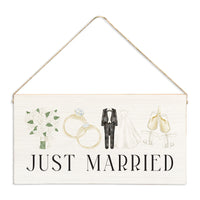 Wedding Just Married Icons Twine Sign