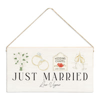 Las Vegas Just Married Icons Twine Sign