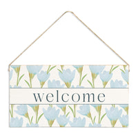 Blue Blossom Welcome Twine Sign