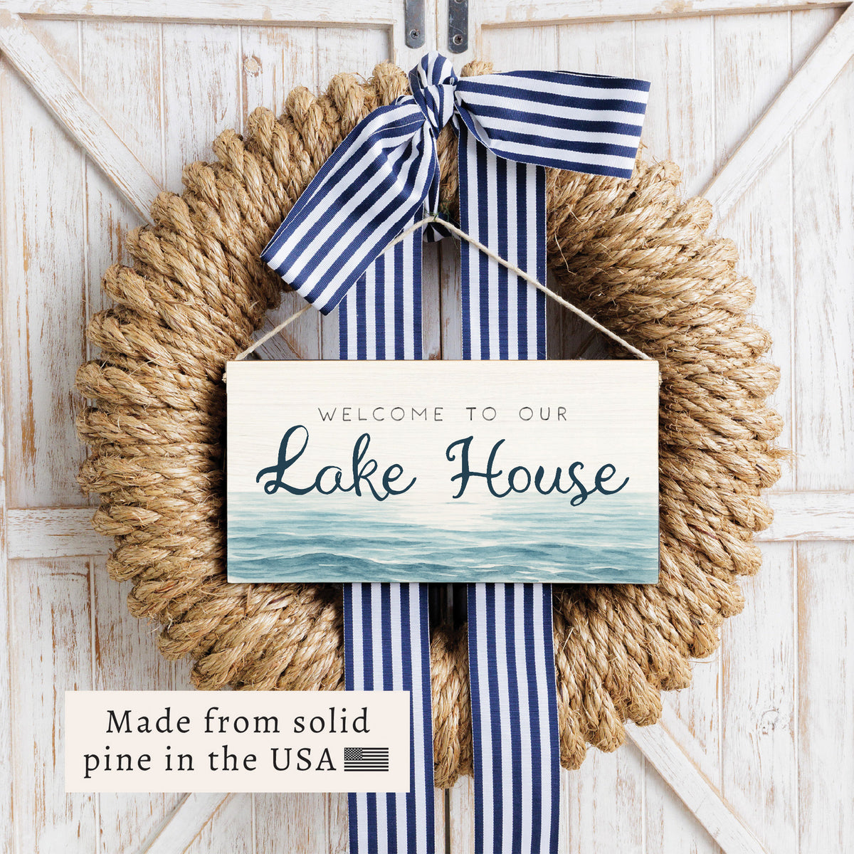 Waterscape Welcome To Our Lake House Twine Sign