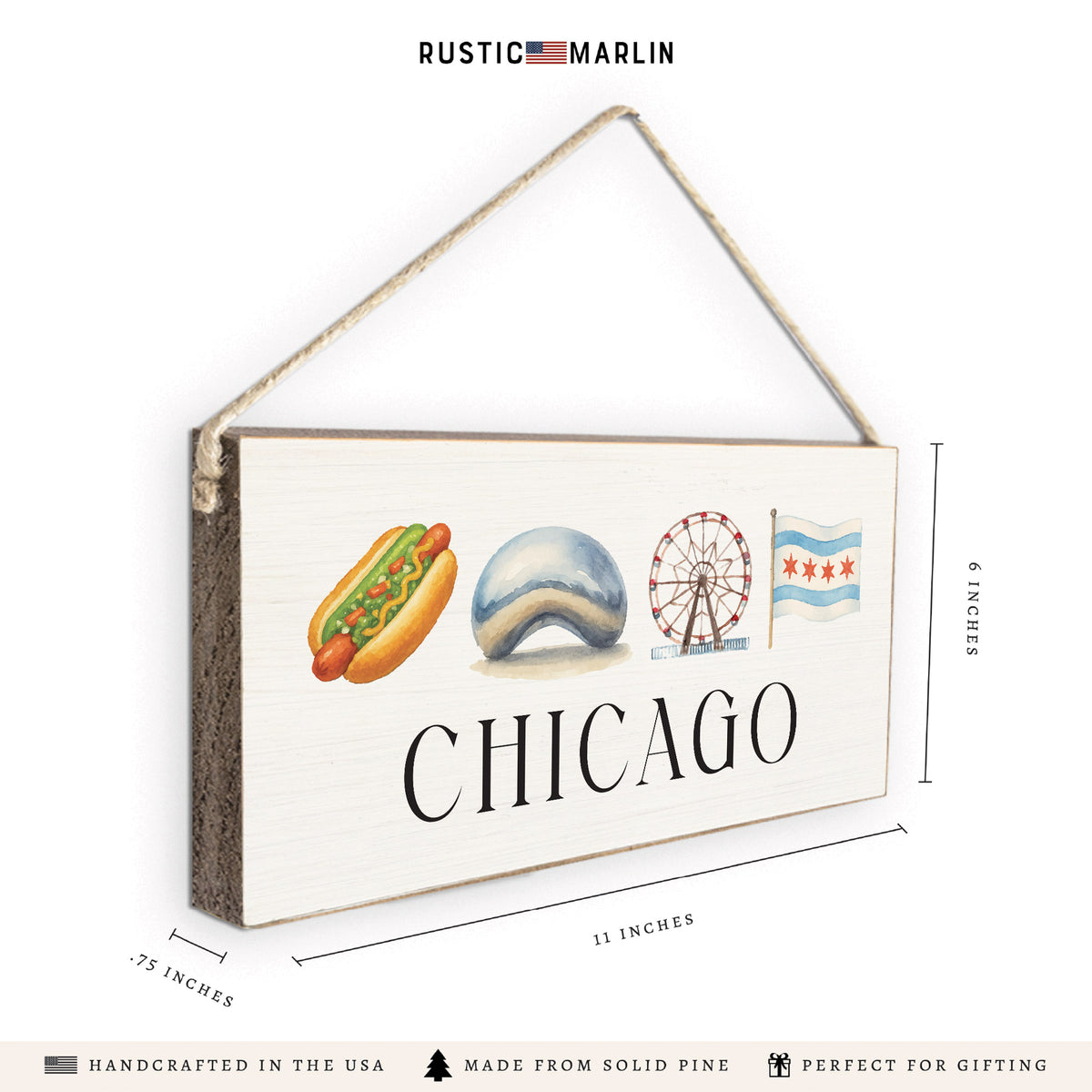 Chicago Icons Twine Sign