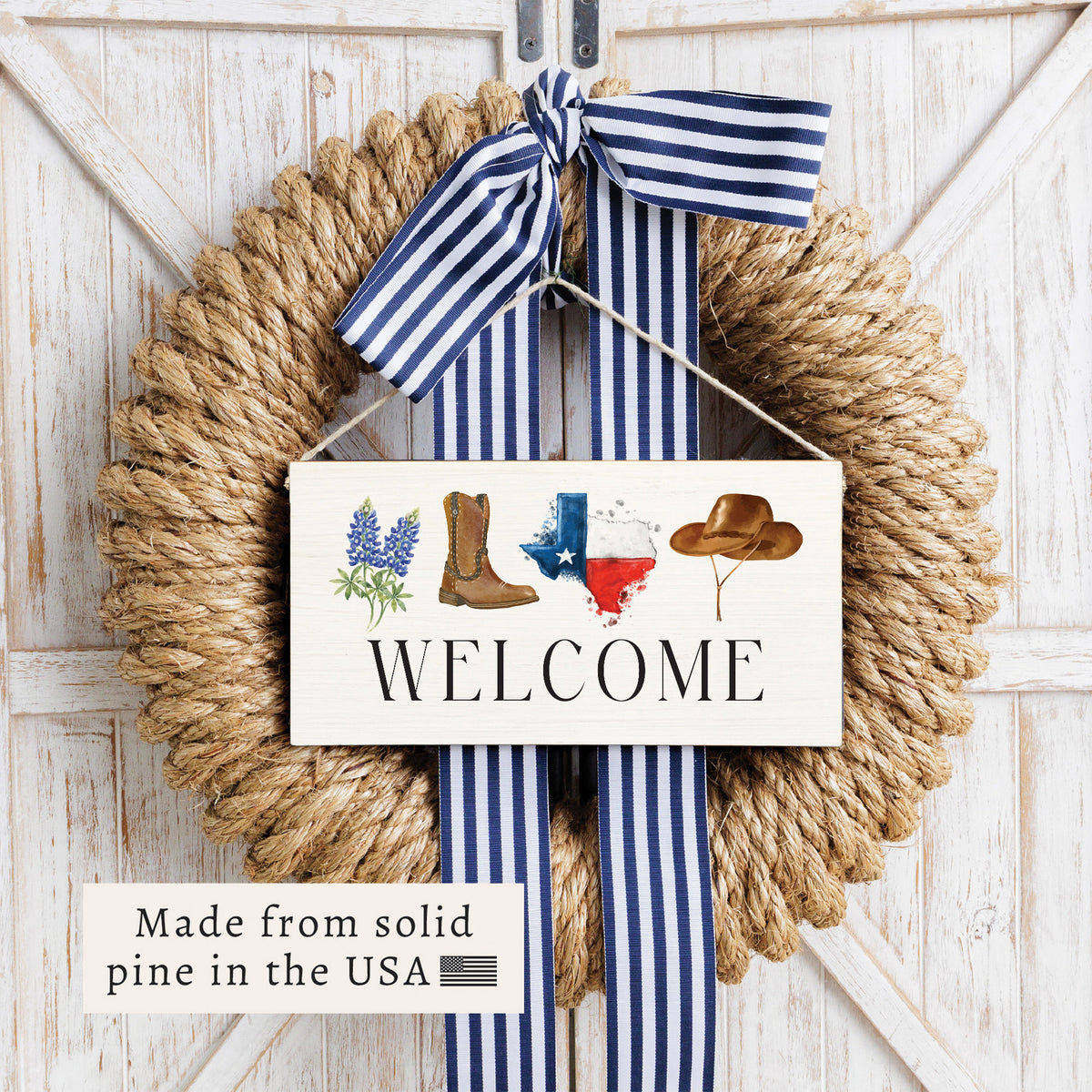 Texas Icons Twine Sign
