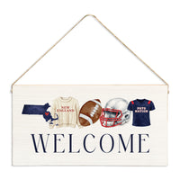 New England Football Icons Welcome Twine Sign