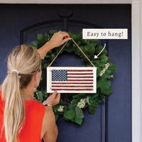American Vintage Flag Twine Sign