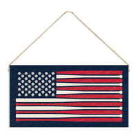 Baseball Bat American Flag Sox Twine Sign