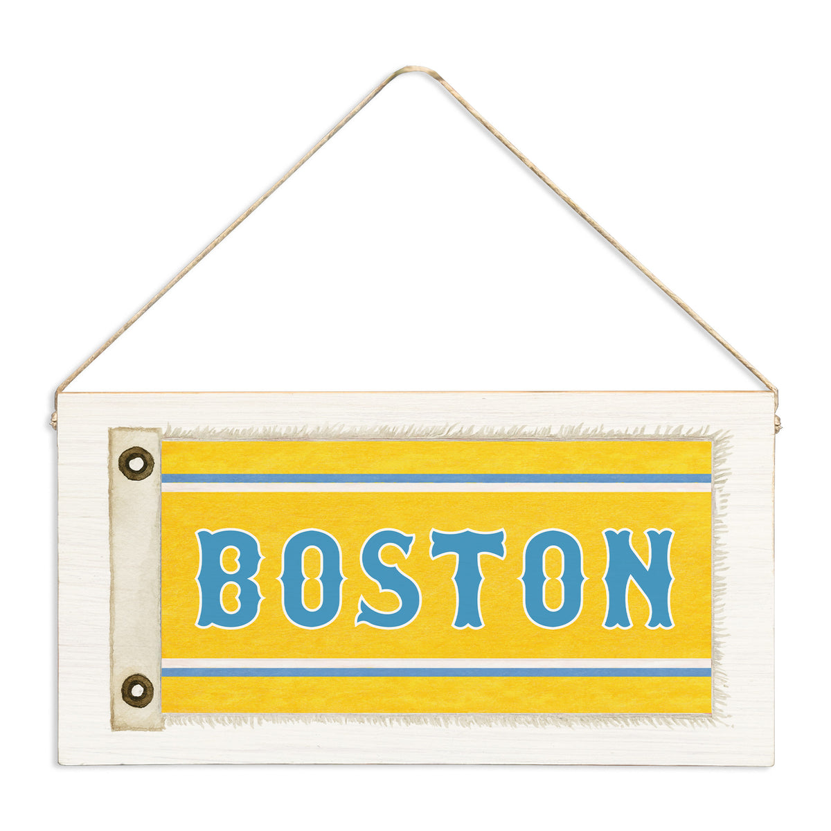 Boston Blue & Gold Twine Sign