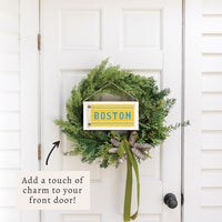 Boston Blue & Gold Twine Sign