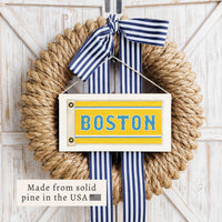 Boston Blue & Gold Twine Sign