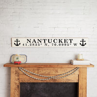 Anchor White/Black Personalized Barnwood Sign