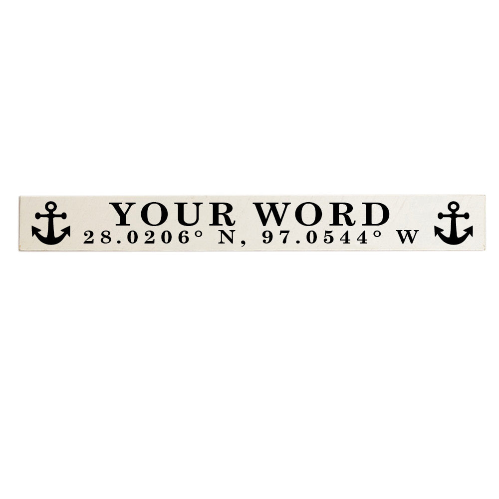 Anchor White/Black Personalized Barnwood Sign
