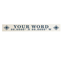 Compass White/Navy Personalized Barnwood Sign