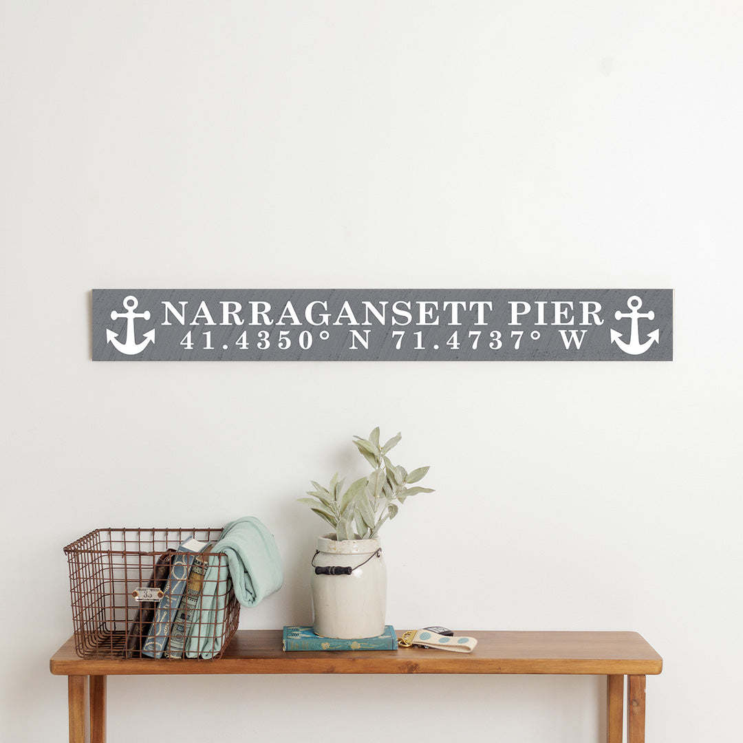 Anchor White/Grey Personalized Barnwood Sign