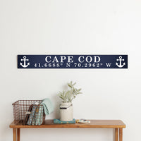 Anchor Navy/White Personalized Barnwood Sign