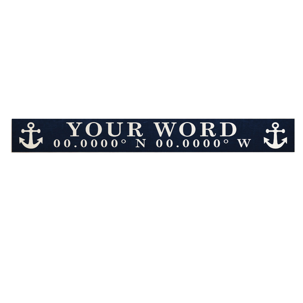Anchor Navy/White Personalized Barnwood Sign